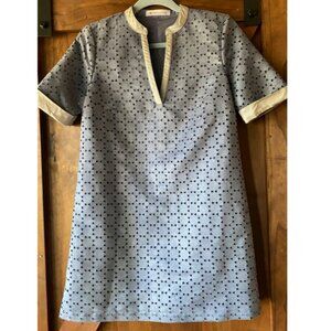 BCBG Tunic Shift Eyelet Dress With Open Neck